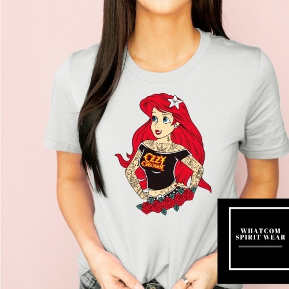 Little Mermaid T-Shirt Adult XL Bella And Canvas Tee Ariel Tattoo Mermaid B12